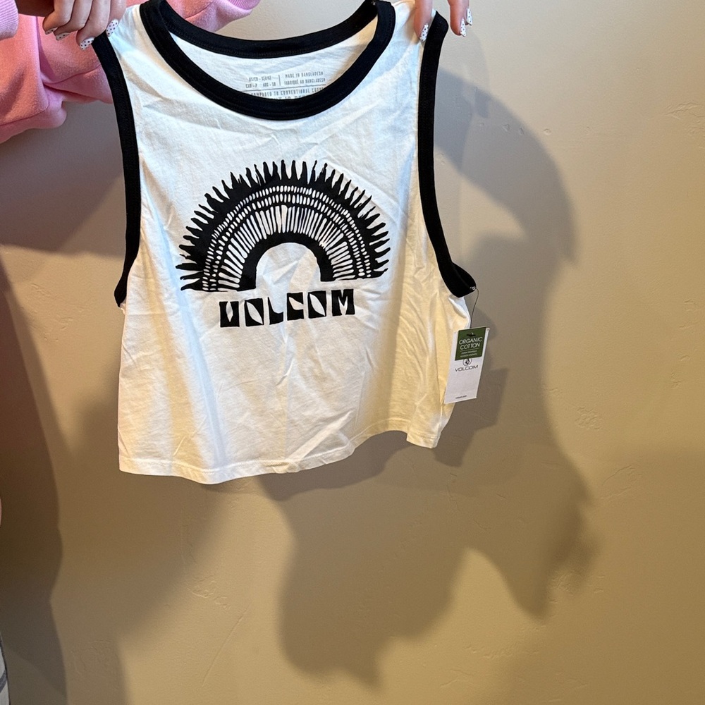 Volcom Black and White Sunburst Tank Top